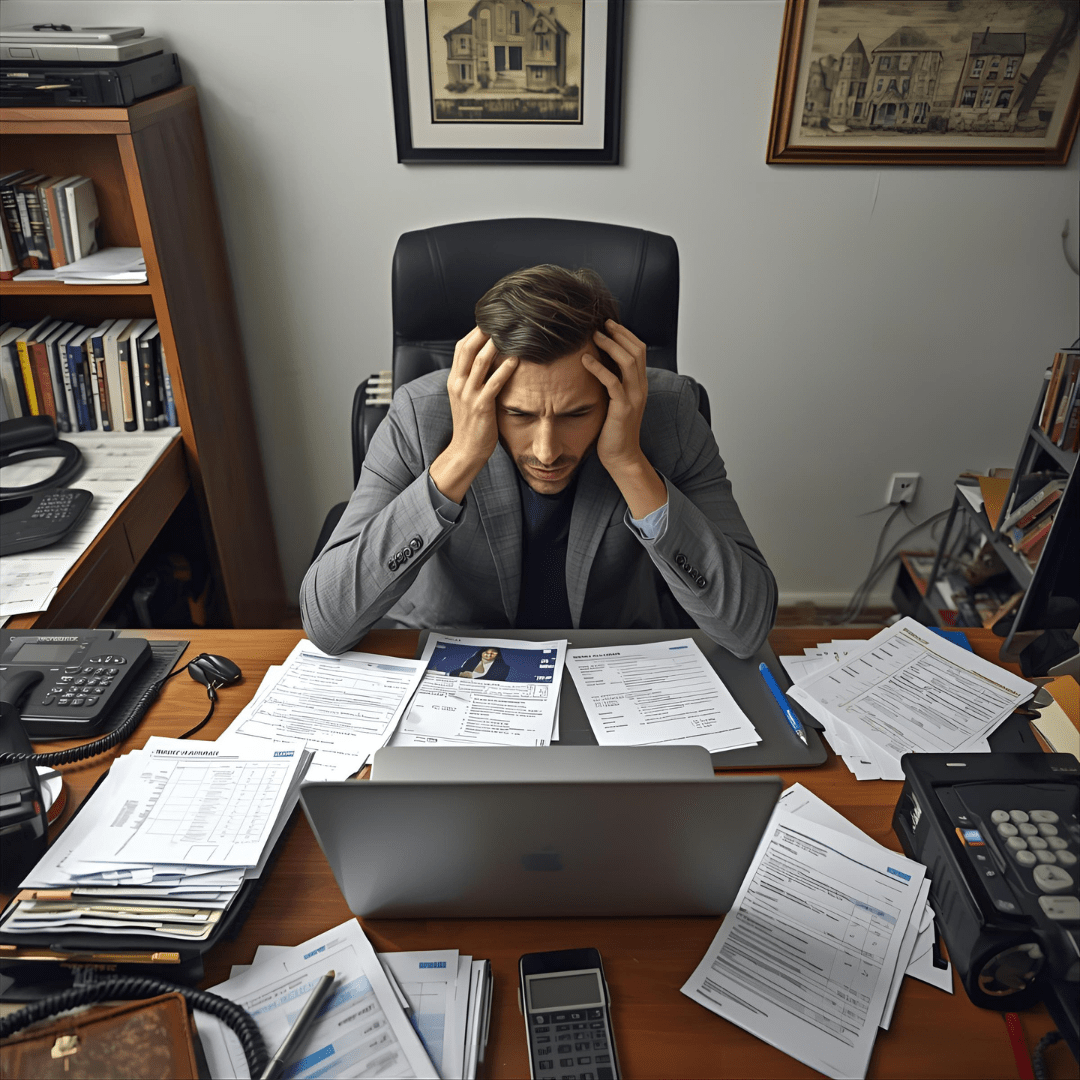 Real estate investor experiencing property management cost challenges while self-managing multiple rental properties showing time demands and stress