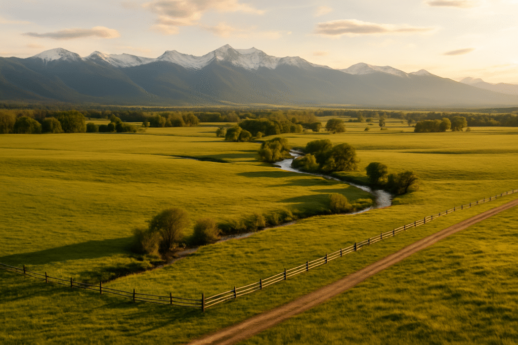 Conservation easement tax deduction property showing protected farmland and natural landscape preserved for future generations