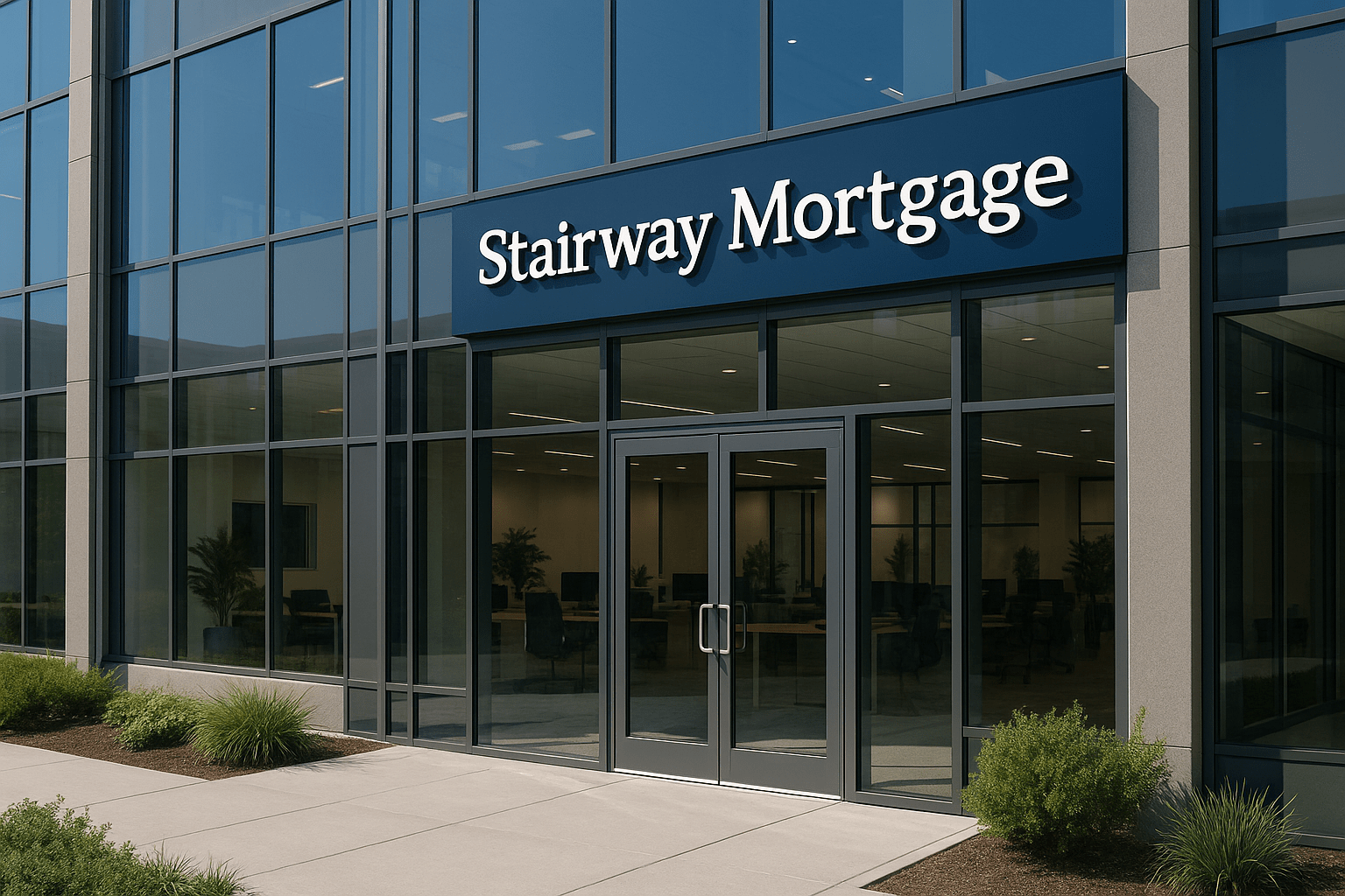 Stairway Mortgage modern office building exterior showing professional company headquarters