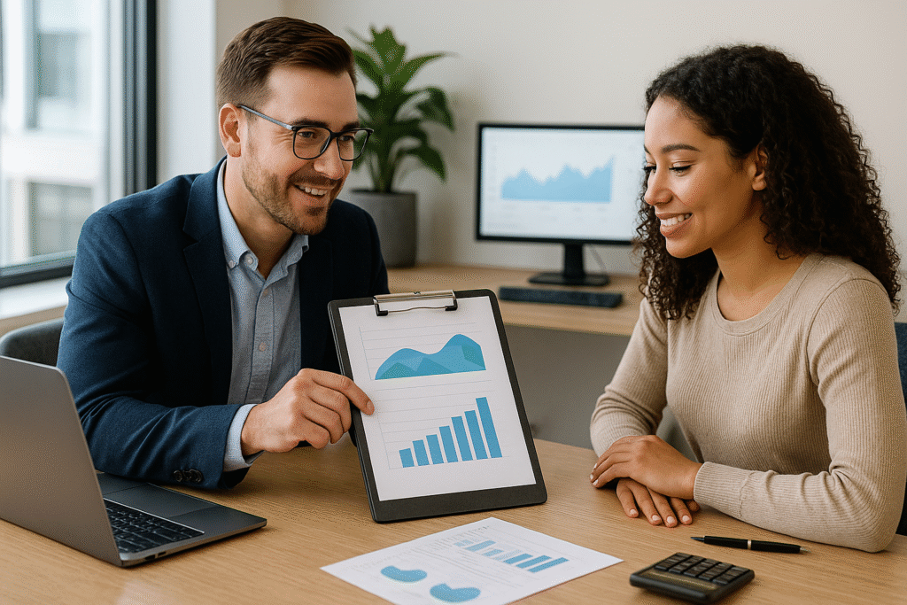 First-time buyer receiving professional readiness assessment guidance with clear action plan