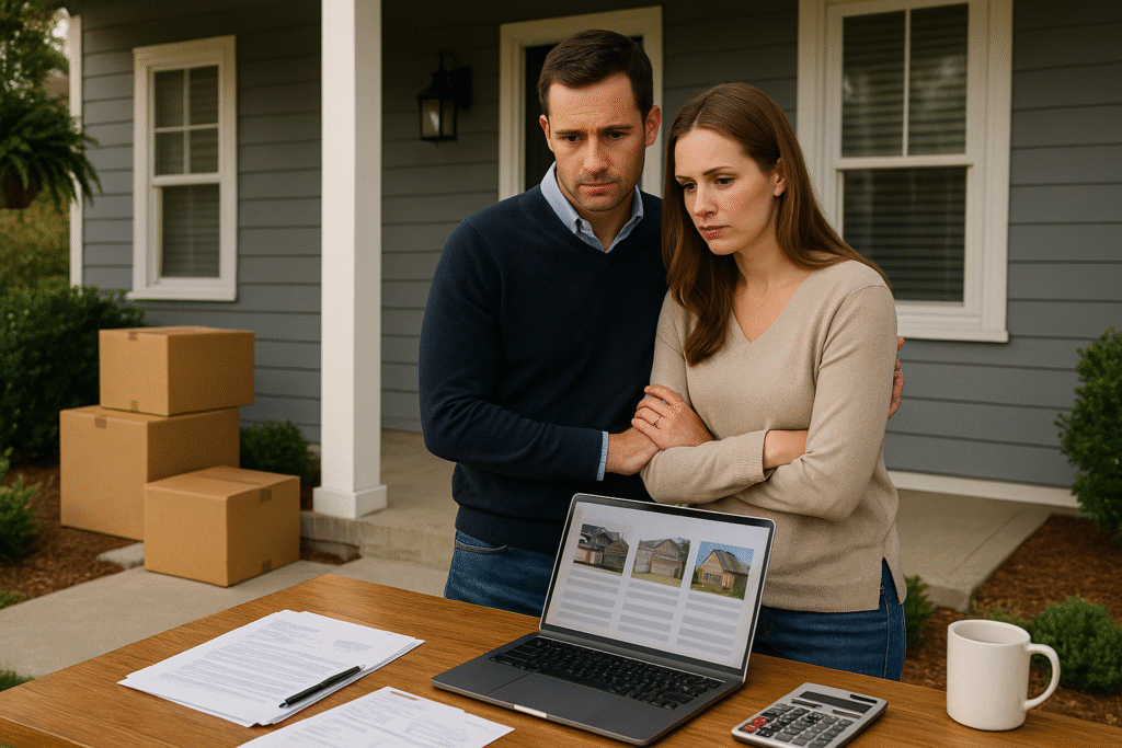 Couple deciding between keeping current home or selling when relocating out of state