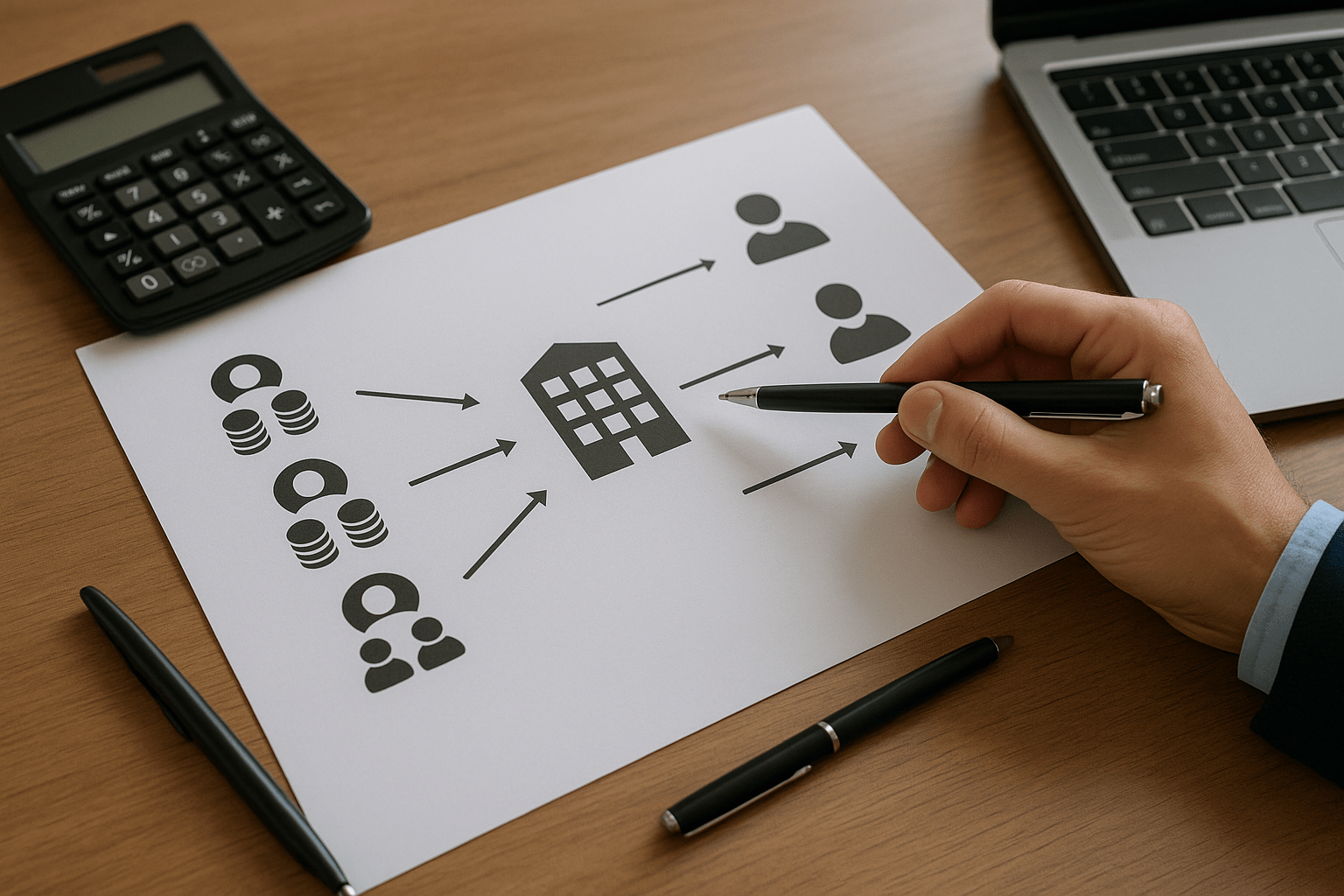Partnership structure showing capital partners roles and relationships between limited partners and general partners