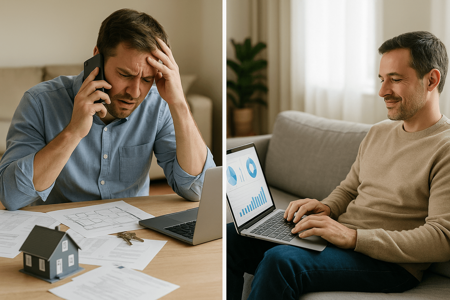 Time commitment comparison showing passive portfolio management freedom versus active property management demands