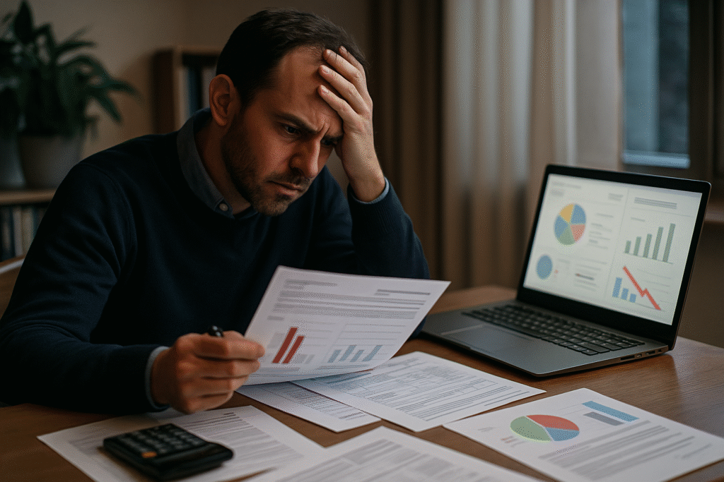 Real estate investor discovering passive activity loss limitations preventing current deduction of rental property losses